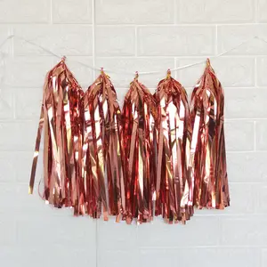 5 Rose Gold Foil Paper Tassel Garlands DIY KIT Custom Banner Garland Wedding Photo Backdrop Party Supplier Party decor