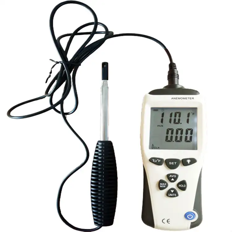 डिजिटल Anemometer गर्म तार स्लिम जांच सेंसर कम हवा के वेग के साथ और मात्रा माप
