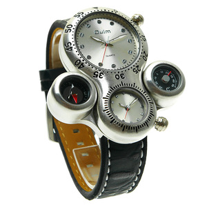 Oulm 1149 Fashion Dual Time cinturino in pelle <span class=keywords><strong>da</strong></span> uomo orologio <span class=keywords><strong>da</strong></span> polso al quarzo orologio sportivo <span class=keywords><strong>da</strong></span> <span class=keywords><strong>esterno</strong></span> di Design in acciaio di alta qualità - Product Image 2
