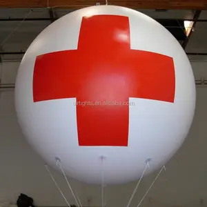 Kırmızı Çapraz helyum balon yuvarlak şişme Hava Geçirmez gelen Şirket reklam balon