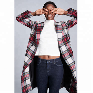 Winter <strong>Women</strong> Double Breasted Long Plaid <strong>Coat</strong> - Product Image 2