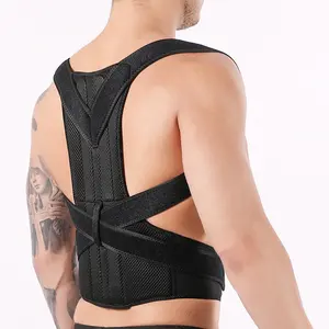 Manufacturer Lumbar Back Support Posture Corrector with Adjustable Straps and Aluminium Support Bar