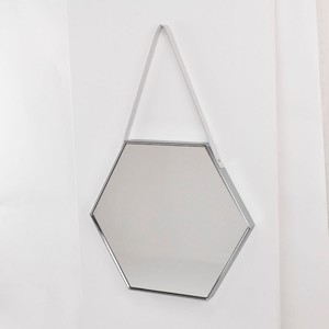 Espejo de dormitorio de forma redonda de lujo con percha - Product Image 2