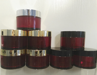 Pots en plastique ronds de 50 g 50 ml transparents, ambrés avec couvercle noir, blanc, doré pour cosmétiques