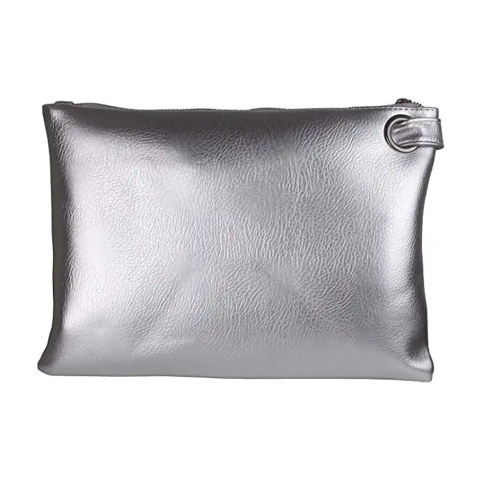 Oversized Casual Clutch Bag Purse Womens Large Leather Evening Wristlet Handbag