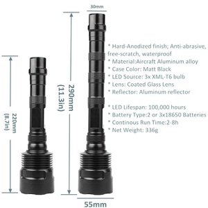 18650 Pin USB Sạc 3LED Mạnh Mẽ Nhất Mạnh Mẽ Tia Cực Tím Ánh Sáng Màu Đen 365nm 395nm 30W UV Đèn Pin - Product Image 5