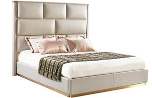 <span class=keywords><strong>Letto</strong></span> King Size Post-Moderno in Vera Pelle e Acciaio Inossidabile <span class=keywords><strong>con</strong></span> Grande Testiera di Lusso, Design Italiano di <span class=keywords><strong>Alta</strong></span> Qualità per Camera da <span class=keywords><strong>Letto</strong></span> - Product Image 4