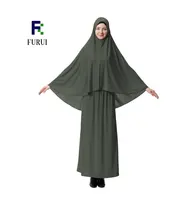 Vestido muscular abaya hijab, roupa islâmica de oração, para moças, hijab, abaya