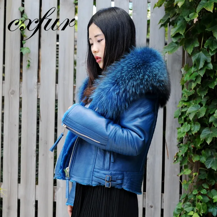 CX-G-A-21D Various Styles Sheepskin Fur Coat Fashion Jacket Sheep Leather Coats