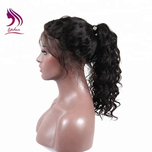 Meilleures ventes <span class=keywords><strong>Alibaba</strong></span> : Perruque complète en dentelle, 100 % cheveux humains vierges péruviens bouclés - Product Image 5