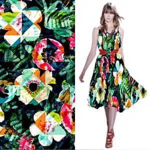 Spring season hot print custom digital printing fabric cotton woven poplin fabric for blouses