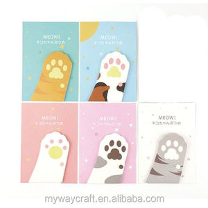 Coño Tabby cats paw post it memo sticky note pads - Product Image 1