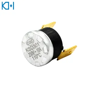 Seri Bimetal Termostat KSD301 Overheat Lockout Ulang Limit Switch AC250V 10A Biasanya Tertutup