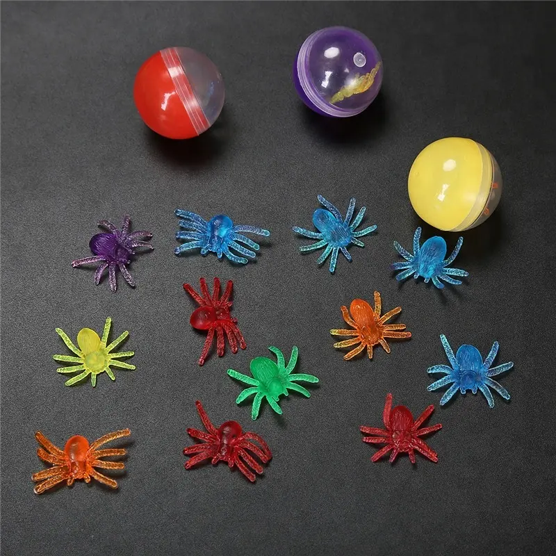 Petit jouet araignée en PVC coloré, 12 pièces, jouet en plastique, pour capsules, vente en gros