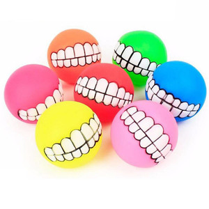 Giocattoli divertenti economici per animali domestici denti sferici formazione suono giocattolo in gomma per cani in vinile - Product Image 2