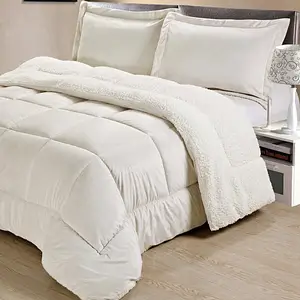 Koleksi Rumah Klasik Mink Mikro Sherpa Convertible Comforter Set