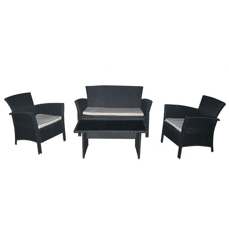 Black rattan furniture Rattan garden furniture unite Costway 4 pc
