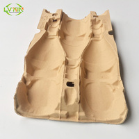 Plateau en pulpe de papier recyclable personnalisé en usine pour bouteille de vin, emballage de transport, protection de vin, étui en pulpe, plateau intérieur pour vin rouge