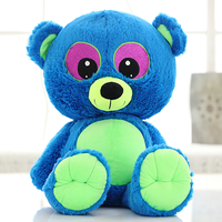 Ours en peluche géant bleu clair avec yeux brodés, jouet personnalisé pour fille