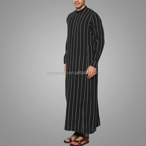 <span class=keywords><strong>Moderno</strong></span> <span class=keywords><strong>etnico</strong></span> semplice design a righe uomo jubah uomini musulmani thobe abbigliamento islamico elegante daffah - Product Image 1