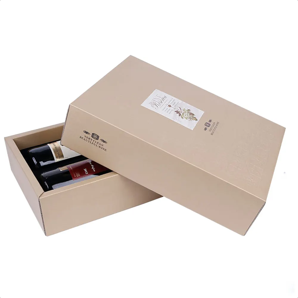 Wholesale recyclable ECO friendly durable packaging box wine, cheap wine paper box promotion
