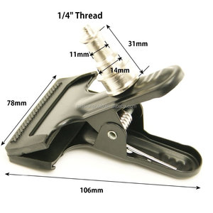 <span class=keywords><strong>Clip</strong></span> de fondo de estudio, agarre de metal de 45mm con cubierta protectora de goma y espiga/rosca de 1/4" - Product Image 2