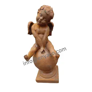 Statuette Decorative da Giardino, Figurine di Fate e Cupidi in Ghisa Arrugginita Naturale per Decorazione Casa e Prato - Product Image 5