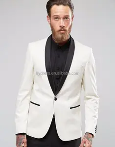 Костюм мужской облегающий, пиджак с лацканами, черный, белый, на заказ, для свадьбы, выпускного вечера