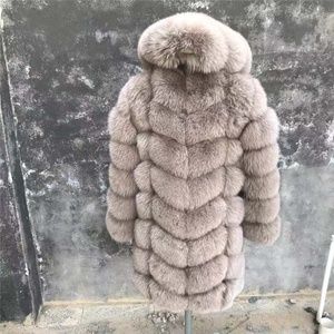 Abrigo de piel de zorro Real de estilo largo de Invierno para mujer al por mayor - Product Image 2