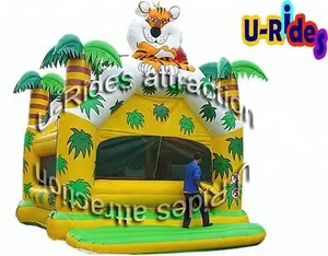 स्वनिर्धारित मजेदार जंगल टाइगर कूद घर moonwalk trampoline inflatable बाउंसर inflatable कूद महल