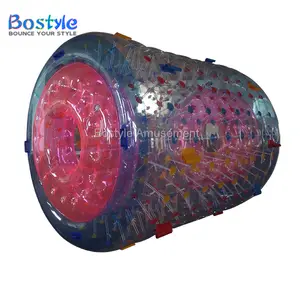 Human sized opblaasbare land rollende cilinder buis zorb roller bal water lopen bal te koop