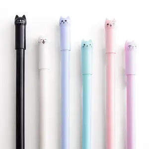 Korea Small Fresh Cute Cartoon Cat Student Gel Pen 0.5ミリメートルBlack Refill Pen Office Pen
