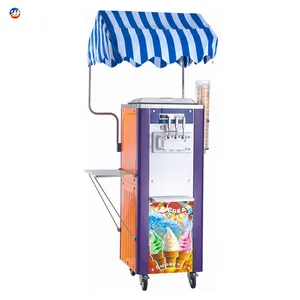 Commercial Rainbow soft ice cream machine with three flavours