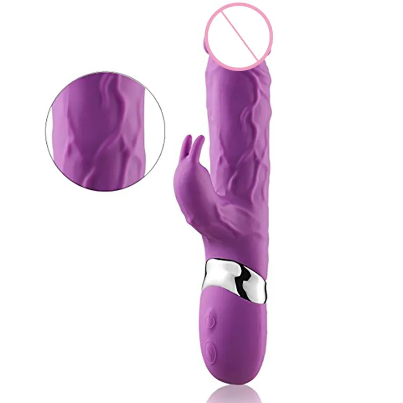 Recharge Real Dildo Dual rabbit silicone Vibrators Voor Vrouwen G-Spot Krachtige vibrerende adult Sex Toys Elektrische online sex winkel