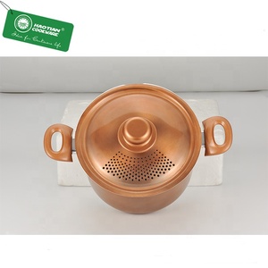 Sang trọng hiện đại 5 Quart không dính Pasta nồi nhôm nhà bếp đồ nấu nướng với khóa Lọc Nắp Bếp gas tương thích Cookware Set - Product Image 4