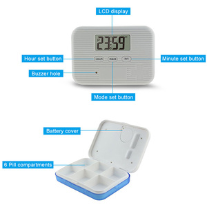 Kotak Penyimpanan Pil Elektronik J&R Clinic Gift Personal Take Medicine Reminder dengan <span class=keywords><strong>Timer</strong></span> Dapur dan Alarm Getar - Product Image 4
