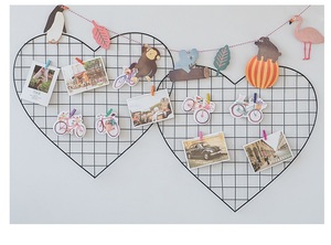 Nhà Cung Cấp Trung Quốc Trang Trí Trái Tim Treo Tường Kim Loại Dây Memo Bưu Thiếp Hiển Thị Tạp Chí - Product Image 5