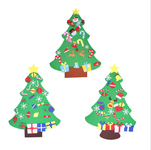 Arbre <span class=keywords><strong>de</strong></span> Noël en feutre à faire soi-même avec des ornements, ornements muraux, cadeaux du Nouvel An, jouets pour enfants, accessoires <span class=keywords><strong>de</strong></span> décoration <span class=keywords><strong>de</strong></span> Noël pour la maison - Product Image 2