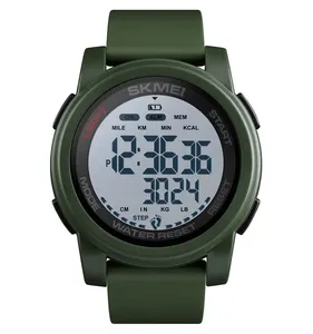 Skmei-reloj digital delgado para hombre, cronógrafo con podómetro, dual time, 1469