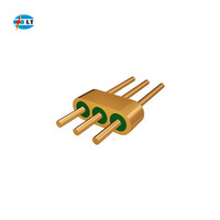 Conector de paso hermético de vidrio a metal con 3 pines, chapado en oro, de aleación de Kovar, resistente a 300V