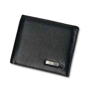 Hot selling with USB tracking Safety Alarm men leather smart wallet