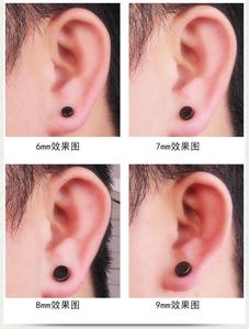 Orecchini a Barretta Rotondi in Titanio Medicale Stile Punk Nero Argento Gioielli Gotici da <span class=keywords><strong>Uomo</strong></span> e Donna Piercing Rock 1 Paio - Product Image 3