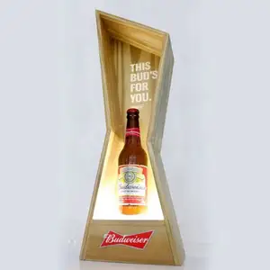 Китай оптовая индивидуальные деревянные Budweiser бутылки Glorifier Дисплей задней панели
