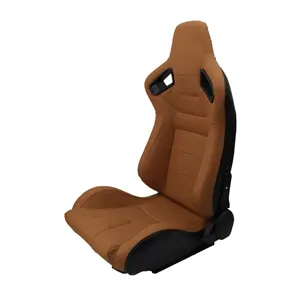 Customized Classic Dark Beige PVC Leather Race Seat For Universal Automobile Racing Car Use Bucket Seat