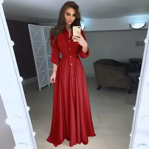 Camisa de Vestir con Botones para Mujer Talla Grande, Camisa Larga de Manga Larga, Vestido Camisa - Product Image 5