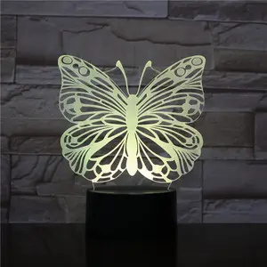 홈 decor 밤 빛 beautiful Butterfly 3d 환상 led 표 lamp 와 터치 스위치베이스 대 한 kids 선물