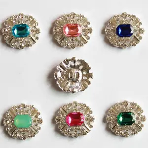 Elegant Rhinestone Flat Back Embellishments Rhinestone Button For DIY Bling Accessories MYGRB009