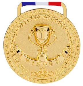 cheap metal blank ribbon hanger Gold Silver Bronze Sports Medals Custom Medal