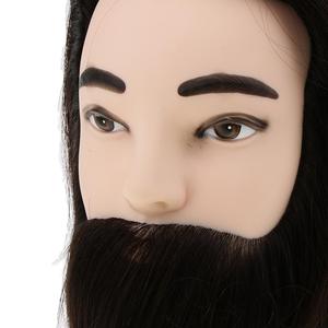 Tête de mannequin pour hommes en cheveux humains 100% réels de couleur noire de 12 pouces, pour salon de coiffure, formation de barbier, coiffure de barbe, mannequin de cosmétologie - Product Image 2