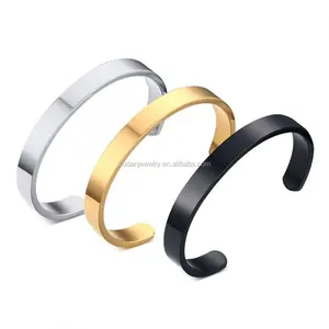 Bracelets de luxe pour couples, bijoux de Style Simple, pour amoureux, en acier inoxydable, de couleur or, manchette ouverte, nouvelle collection